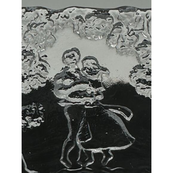 Vtg Kosta Boda Bowl Swedish Glass stamped Rhapsody couples Art 1980 Kjell Engman - Picture 4 of 13